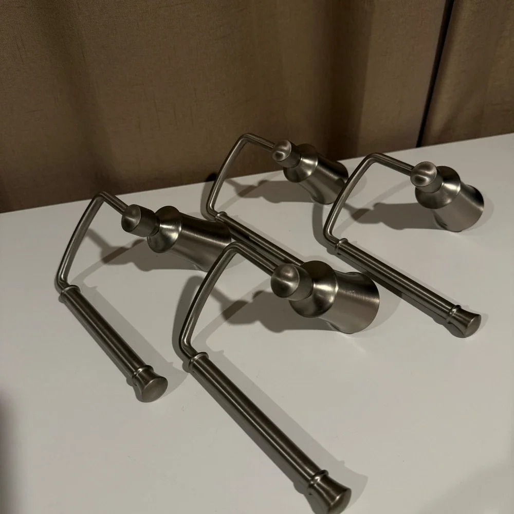 Moen Brushed Nickel Wall Mount Toilet Paper Holder‎ Set of 4 Modern Bathroom